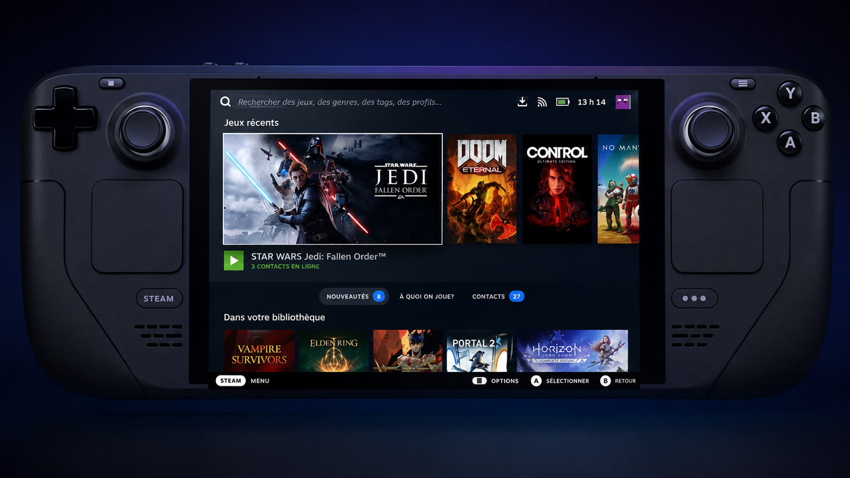 Интерфейс Steam Deck